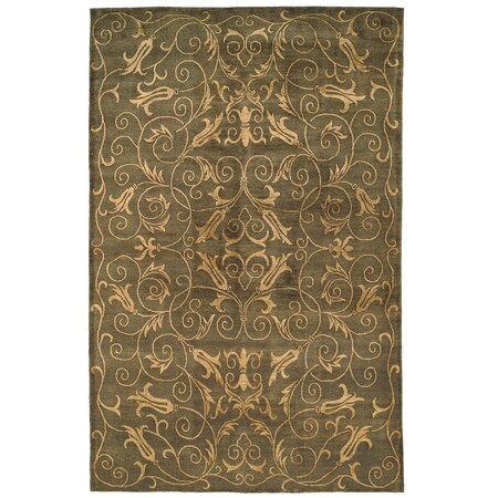 Safavieh 9 x 12 ft. Tibetan Hand Knotted Rectangle Area Rug, Green & Gold TB417B-9